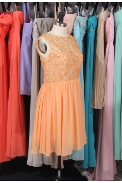 A-Line Short Lace and Chiffon Bridesmaid Dresses/Wedding Party Dresses BD010713