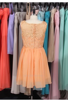 A-Line Short Lace and Chiffon Bridesmaid Dresses/Wedding Party Dresses BD010713