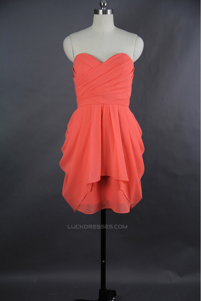 Short Sweetheart Chiffon Bridesmaid Dresses/Wedding Party Dresses BD010714