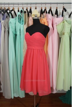 A-Line Sweetheart Short Chiffon Bridesmaid Dresses/Wedding Party Dresses BD010715