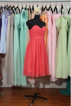 A-Line Sweetheart Short Chiffon Bridesmaid Dresses/Wedding Party Dresses BD010715