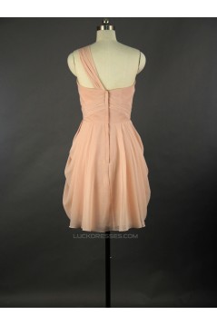 A-Line One-Shoulder Short Chiffon Bridesmaid Dresses/Wedding Party Dresses BD010727