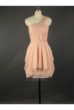 A-Line One-Shoulder Short Chiffon Bridesmaid Dresses/Wedding Party Dresses BD010727