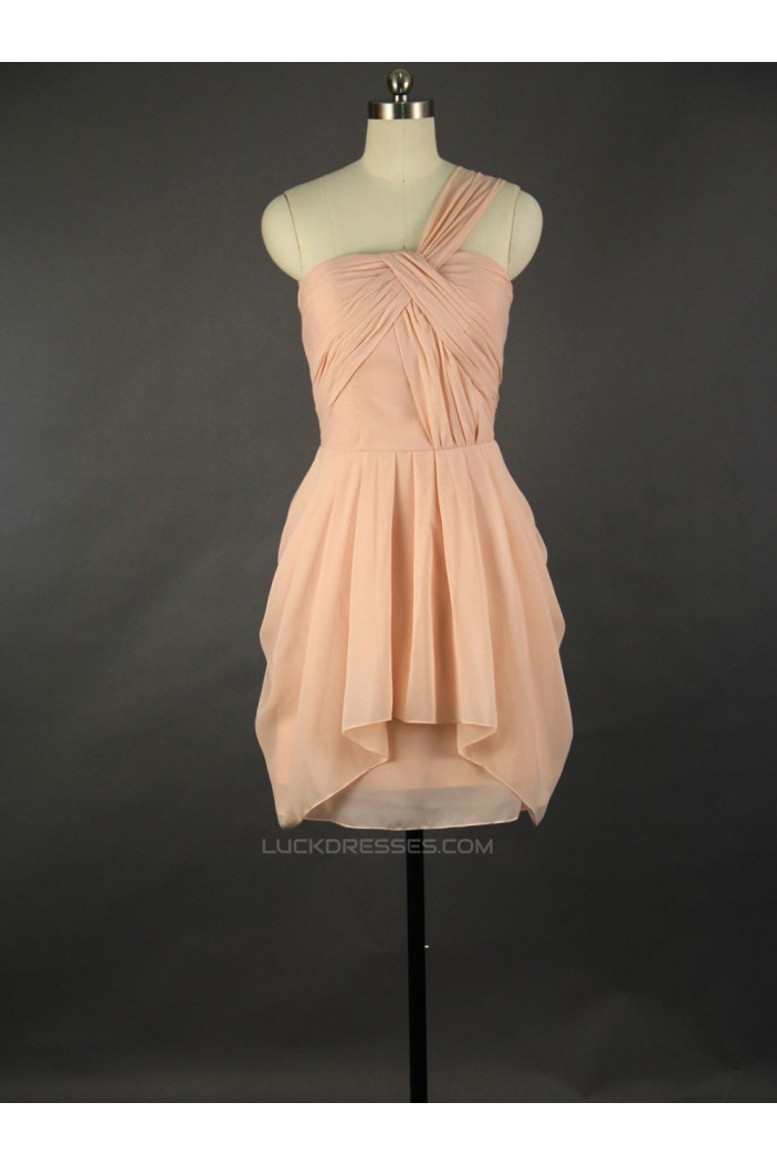 A-Line One-Shoulder Short Chiffon Bridesmaid Dresses/Wedding Party Dresses BD010727