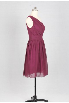 A-Line One-Shoulder Short Chiffon Bridesmaid Dresses/Wedding Party Dresses BD010738