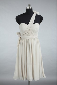 A-Line One-Shoulder Short Chiffon Bridesmaid Dresses/Wedding Party Dresses BD010740