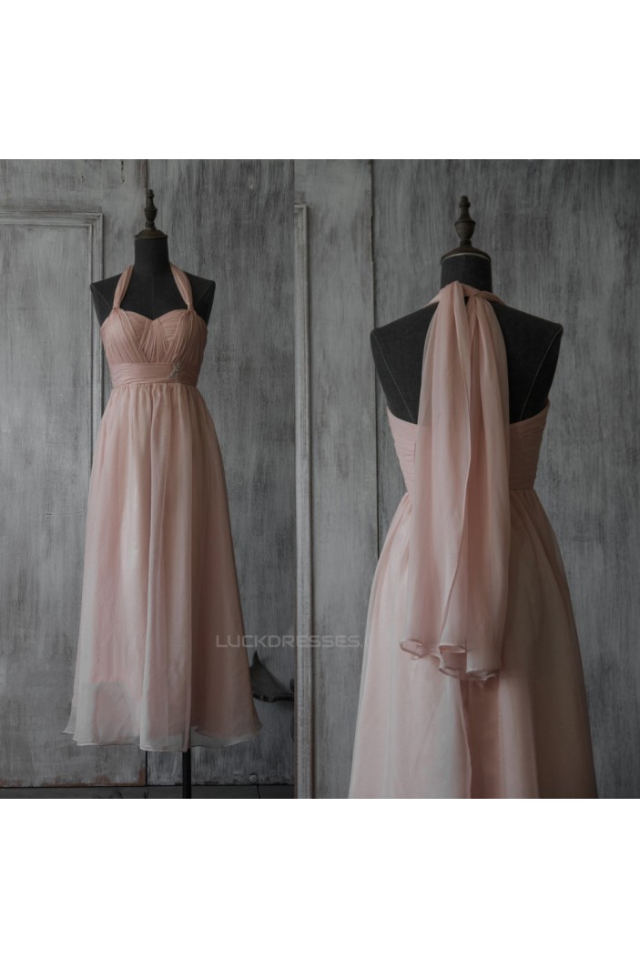 A-Line Halter Short Chiffon Bridesmaid Dresses/Wedding Party Dresses BD010744