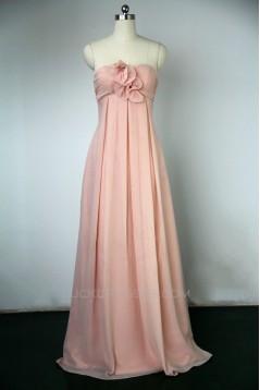 Empire Sweetheart Long Pink Chiffon Bridesmaid Dresses/Wedding Party Dresses BD010746