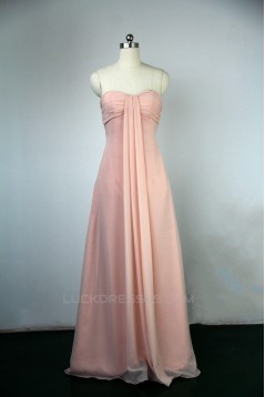 Empire Sweetheart Long Pink Chiffon Bridesmaid Dresses/Wedding Party Dresses BD010747