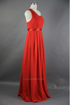 A-Line One-Shoulder Long Chiffon Bridesmaid Dresses/Wedding Party Dresses BD010751