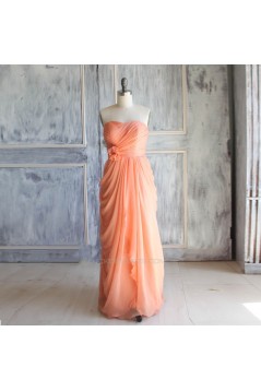 Sheath/Column Sweetheart Long Chiffon Bridesmaid Dresses/Wedding Party Dresses BD010764