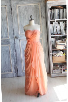 Sheath/Column Sweetheart Long Chiffon Bridesmaid Dresses/Wedding Party Dresses BD010764