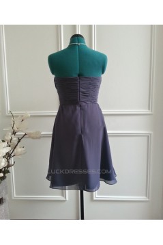 A-Line Strapless Short Chiffon Bridesmaid Dresses/Wedding Party Dresses BD010771