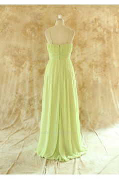 A-Line Spaghetti Strap Long Chiffon Bridesmaid Dresses/Wedding Party Dresses BD010775