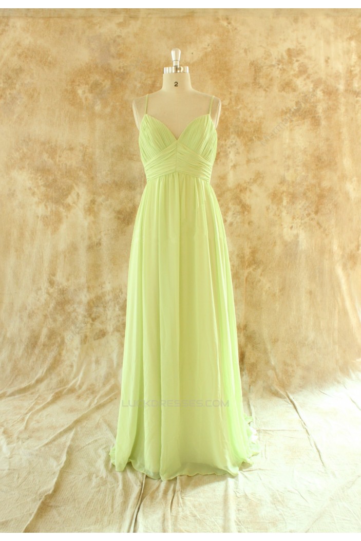 A-Line Spaghetti Strap Long Chiffon Bridesmaid Dresses/Wedding Party Dresses BD010775