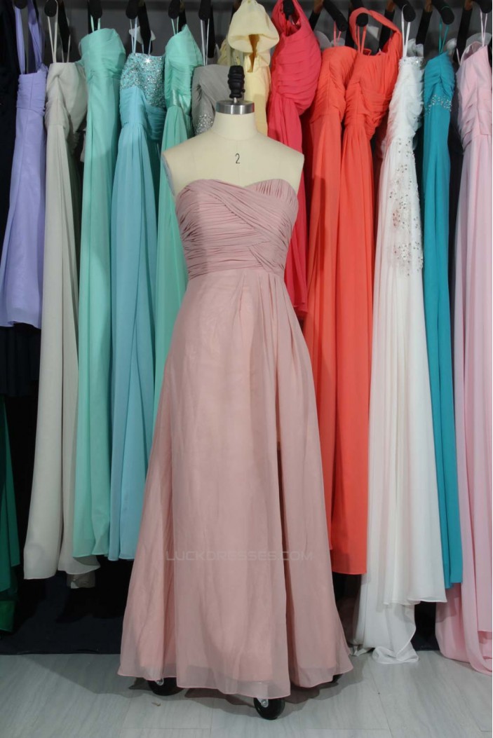 A-Line Sweetheart Long Chiffon Bridesmaid Dresses/Evening Dresses BD010787