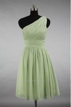 A-Line One-Shoulder Short Chiffon Bridesmaid Dresses/Evening Dresses BD010792
