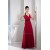 A-Line Halter Long Chiffon Red Bridesmaid Dresses 02010002