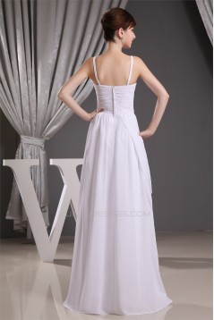 Long White Spaghetti Strap Sleeveless Bridesmaid Dresses 02010015