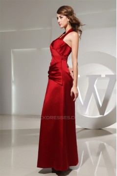 Criss Cross Floor-Length A-Line Halter Sleeveless Long Red Best Bridesmaid Dresses 02010020