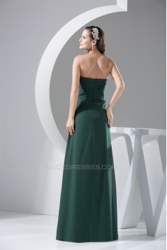 A-Line Floor-Length Chiffon Ruched Sleeveless Long Bridesmaid Dresses 02010031