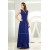 A-Line V-Neck Floor-Length Chiffon Long Blue Bridesmaid Dresses 02010039