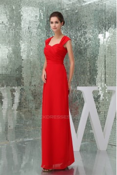 Floor-Length Criss Cross Sweetheart Sheath/Column Best Long Red Bridesmaid Dresses 02010041