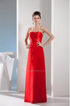 Floor-Length Sleeveless Long Red Bridesmaid Dresses 02010045