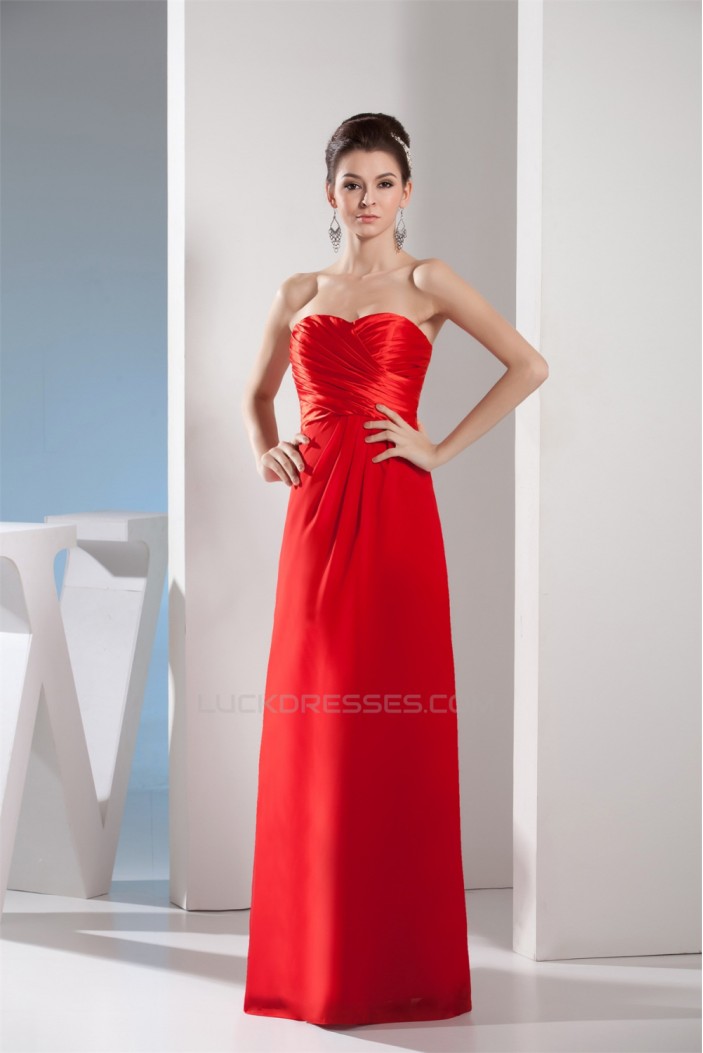 Floor-Length Sleeveless Long Red Bridesmaid Dresses 02010045