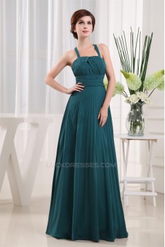 A-Line Spaghetti Strap Sleeveless Long Chiffon Bridesmaid Dresses 02010053