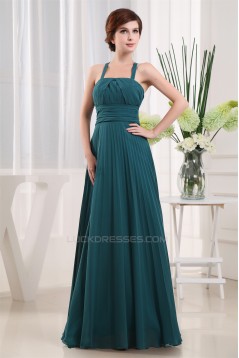 A-Line Spaghetti Strap Sleeveless Long Chiffon Bridesmaid Dresses 02010053