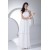 Halter Sheath/Column Sleeveless Floor-Length Best Long White Bridesmaid Dresses 02010058