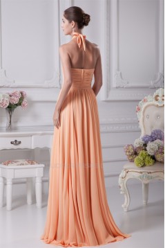 Halter Sleeveless Beading Chiffon Long Bridesmaid Dresses 02010059