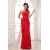 One-Shoulder Sheath/Column Sleeveless Ruffles Chiffon Long Bridesmaid Dresses 02010066