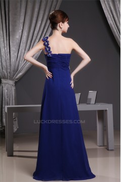 Empire One-Shoulder Beading Long Chiffon Bridesmaid Maternity Dresses 02010068