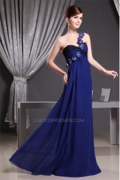 Empire One-Shoulder Beading Long Chiffon Bridesmaid Maternity Dresses 02010068