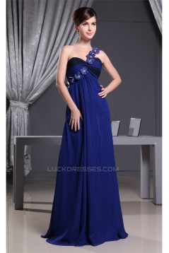 Empire One-Shoulder Beading Long Chiffon Bridesmaid Maternity Dresses 02010068