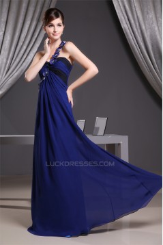 Empire One-Shoulder Beading Long Chiffon Bridesmaid Maternity Dresses 02010068