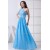 A-Line One-Shoulder Floor-Length Chiffon Lace Long Bridesmaid Dresses 02010070