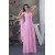 One-Shoulder Sheath/Column Sleeveless Chiffon Long Pink Bridesmaid Dresses 02010073