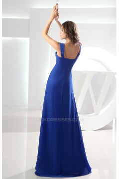 Empire Ruffles Chiffon Sleeveless Long Blue Bridesmaid Dresses Maternity Dresses 02010079