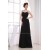 A-Line Sweetheart Spaghetti Strap Floor-Length Long Black Chiffon Bridesmaid Dresses 02010083