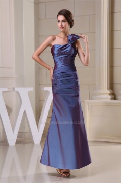Sheath/Column Ankle-Length Sleeveless Taffeta Best Long Bridesmaid Dresses 02010085
