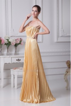 Sheath/Column Beading Strapless Floor-Length Long Bridesmaid Dresses 02010086