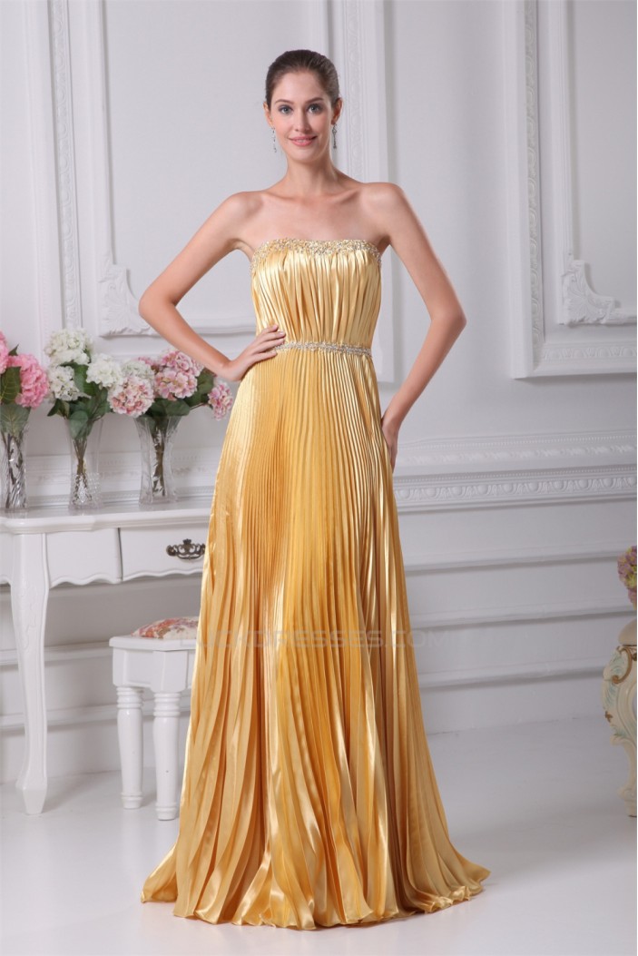 Sheath/Column Beading Strapless Floor-Length Long Bridesmaid Dresses 02010086