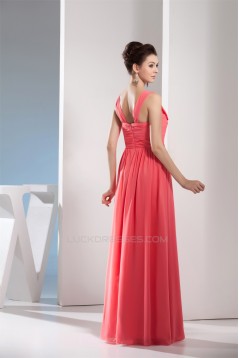 Sheath/Column Chiffon Criss Cross Long Bridesmaid Dresses 02010087