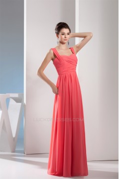 Sheath/Column Chiffon Criss Cross Long Bridesmaid Dresses 02010087