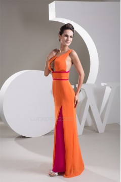 Chiffon Floor-Length V-Neck Long Bridesmaid Dresses 02010098