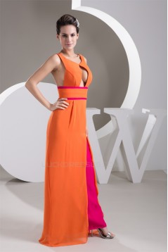 Chiffon Floor-Length V-Neck Long Bridesmaid Dresses 02010098