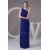 Floor-Length Chiffon One-Shoulder Long Blue Bridesmaid Dresses under 100 02010099